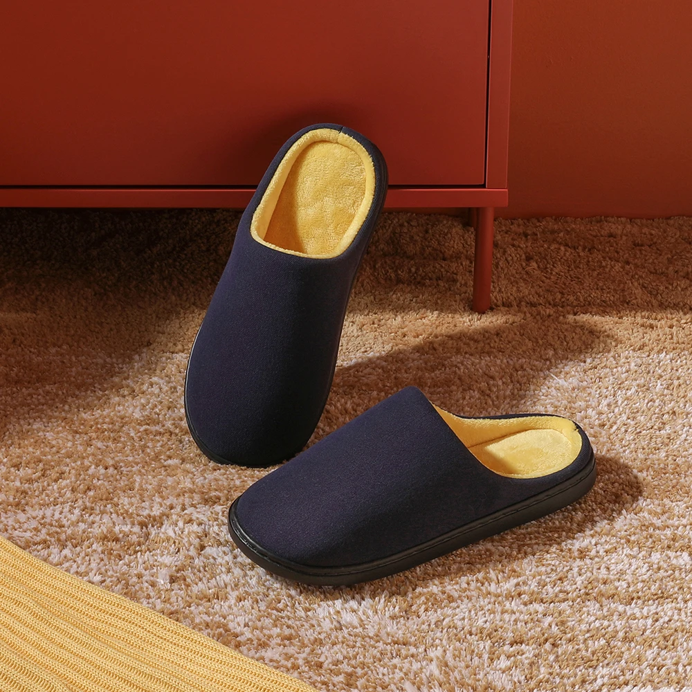 Posee/быстро восстановленные теплые мужские двухцветные домашние тапочки Размеры