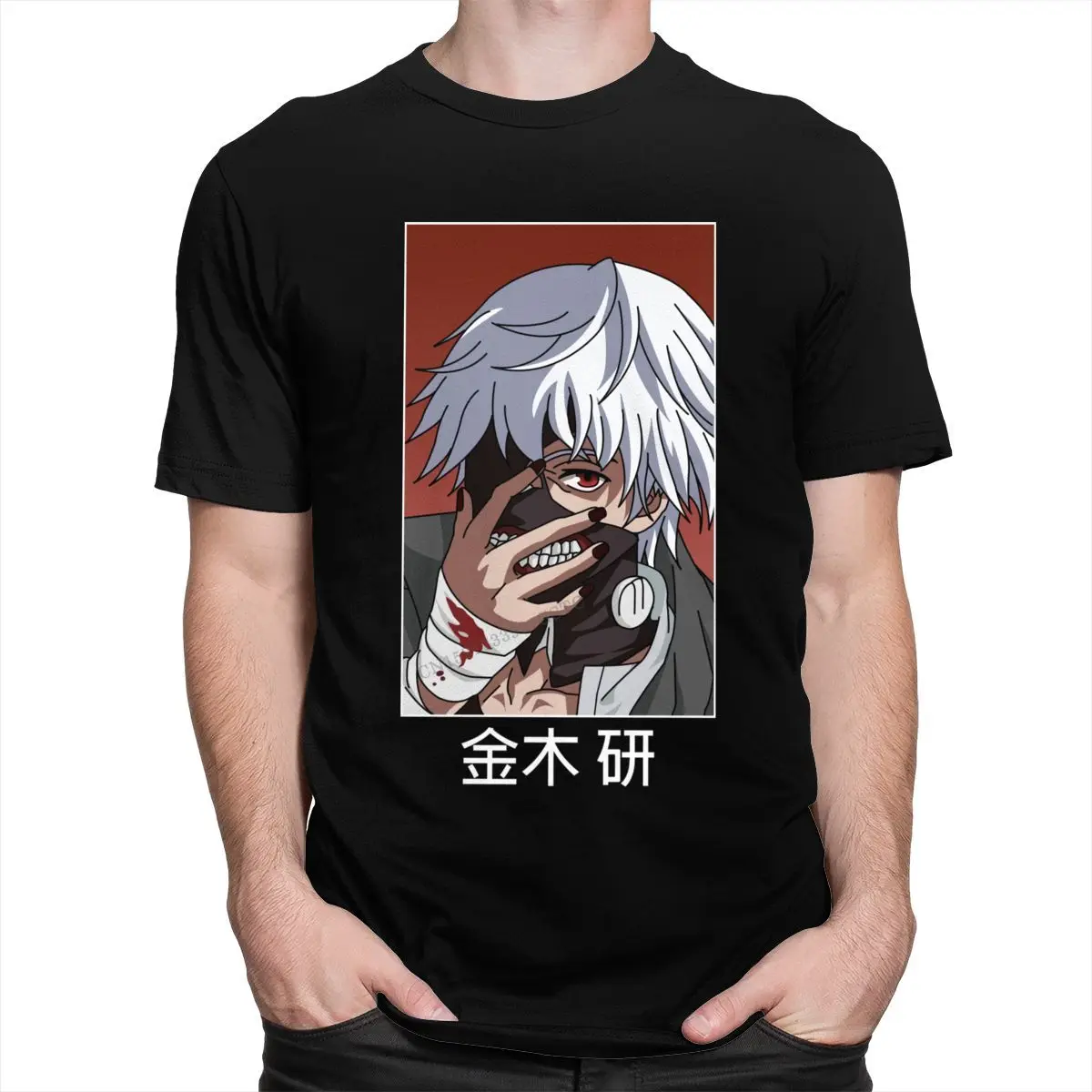 

Tokyo Ghoul Ken Kaneki Top T Shirt Men Pre-Shrunk Cotton Graphic T-Shirt O-Neck Camisas Hombre Japanese Anime Manga Tee Clothing