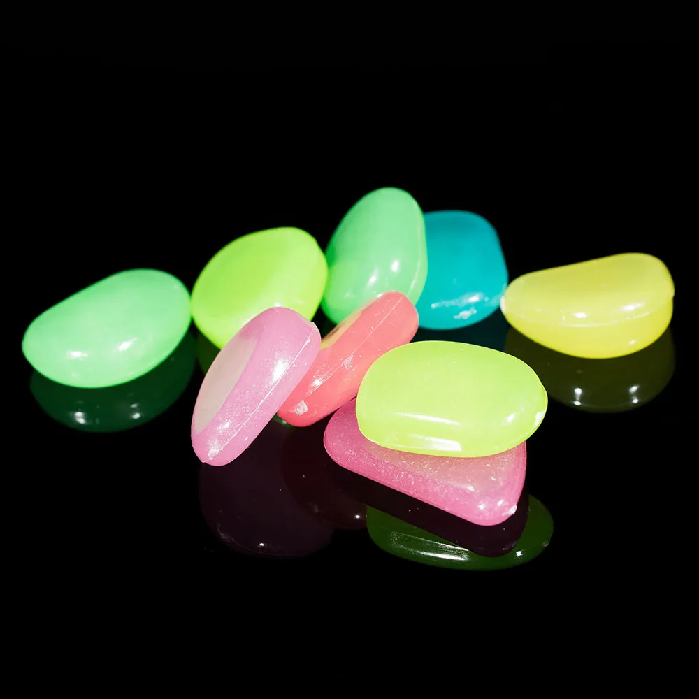 10 шт./упак. красочные светящиеся светоизлучающие искусственные камни для