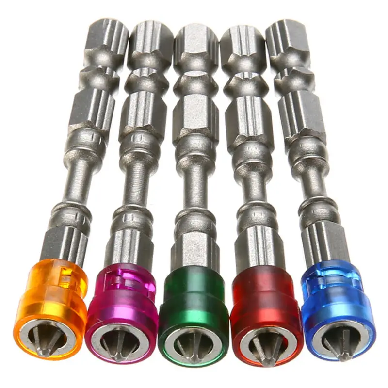 5pcs Drill Bits Magnetic Screwdriver Alloy Steel Single Head Carpentry