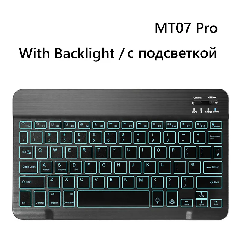 Backlit Version AVATTO 10,1 дюймов 7 цветов с Подсветкой Bluetooth 3,0 планшет клавиатура, USB перезаряжаемая мини клавиатура для iPad iphone ноутбук планшет - Цвет: Backlit Version