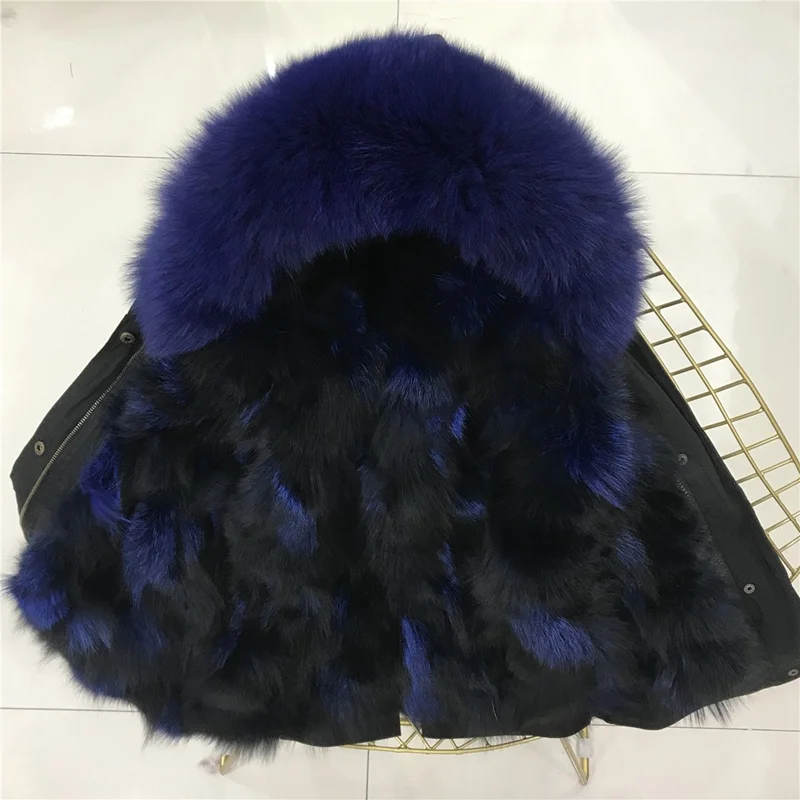 black silver blue Верхняя одежда из натурального Лисьего меха, пуховик для девочек, парка для девочек, зимняя куртка для мальчика, пальто детская зимняя одежда - Цвет: black silver blue