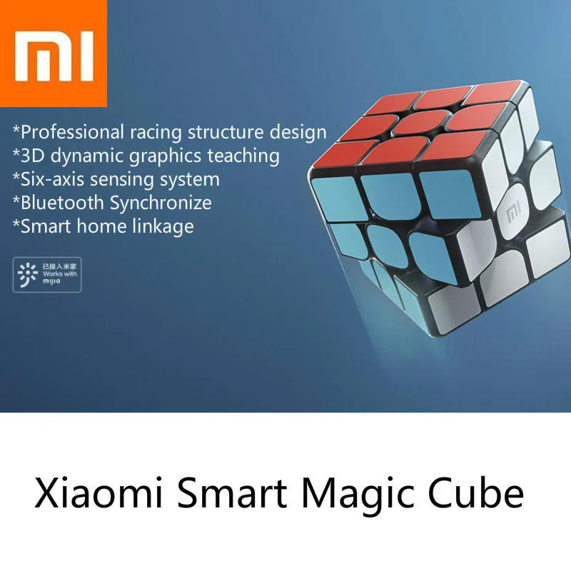 Xiaomi Smart Magic Cube работает с приложением Mijia Xiomi Умный кубик Рубика Синхронизация Bluetooth подключение гоночная структура для детей Подарки
