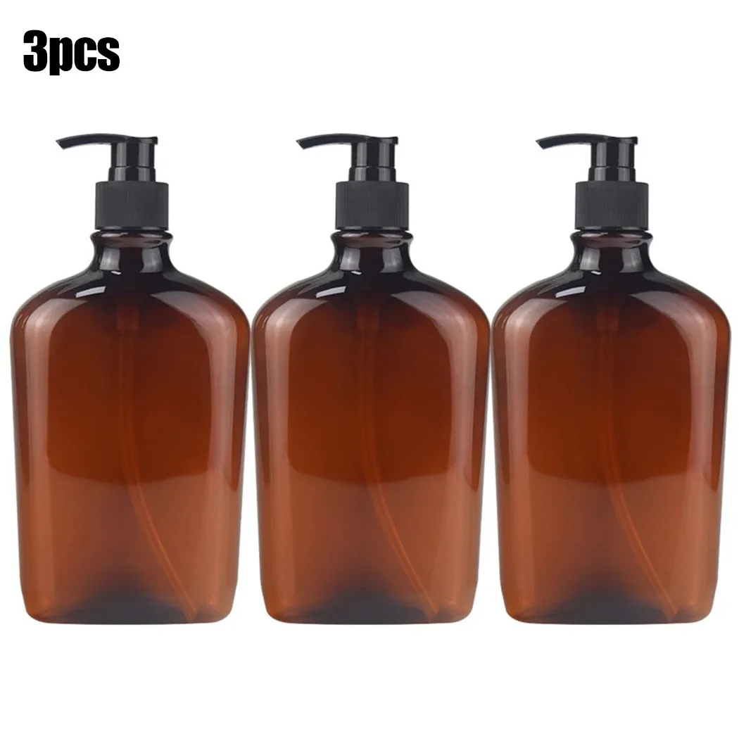 

3pcs 500ml Soap Bottle Resuable Hand Pump Bathroom Liquid Soap Foam Dispenser Shampoo Bottles Home Bathroom Storage Box