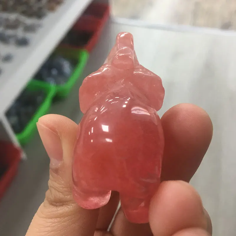 2 дюймов натуральный красный плавления с кристаллом фигурки слонов ремесло