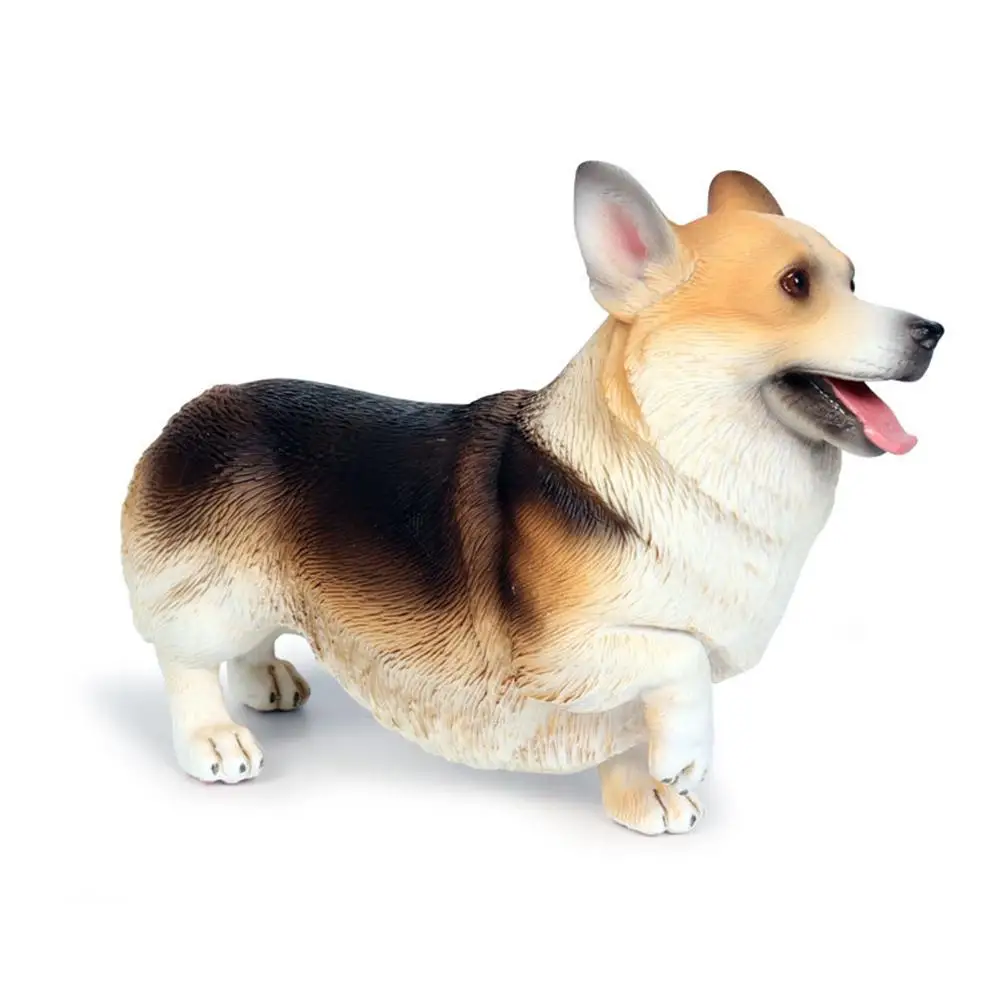 

Children Miniature Figurines Model Mini Animal Corgi Simulation Dog Resin Figures for Kids Home Decor Accessories Children Gift