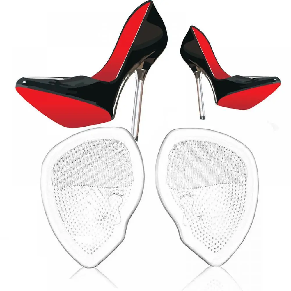 

4PCS Gel Insoles Shoe Pads Cushions Forefoot Pain Relief Support Front Feet High Heel Shoes Slip Resistant Pad Foot Care Tool