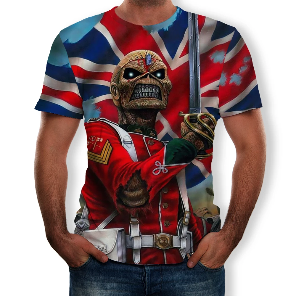 Большие размеры S 5XL Iron Maiden 3D цифровая печать модная мужская футболка Топы 2019