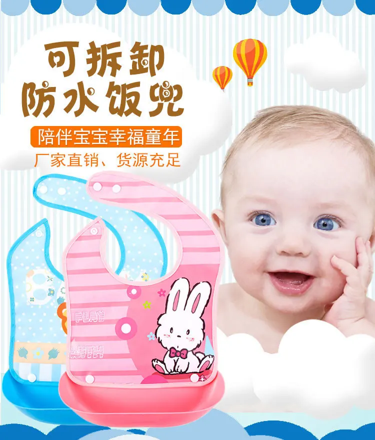 Newborn Baby Bibs Waterproof Baby Aprons Bib infant saliva towels cute baby cartoon bib baby slabbetjes plastic EVA baberos bebe