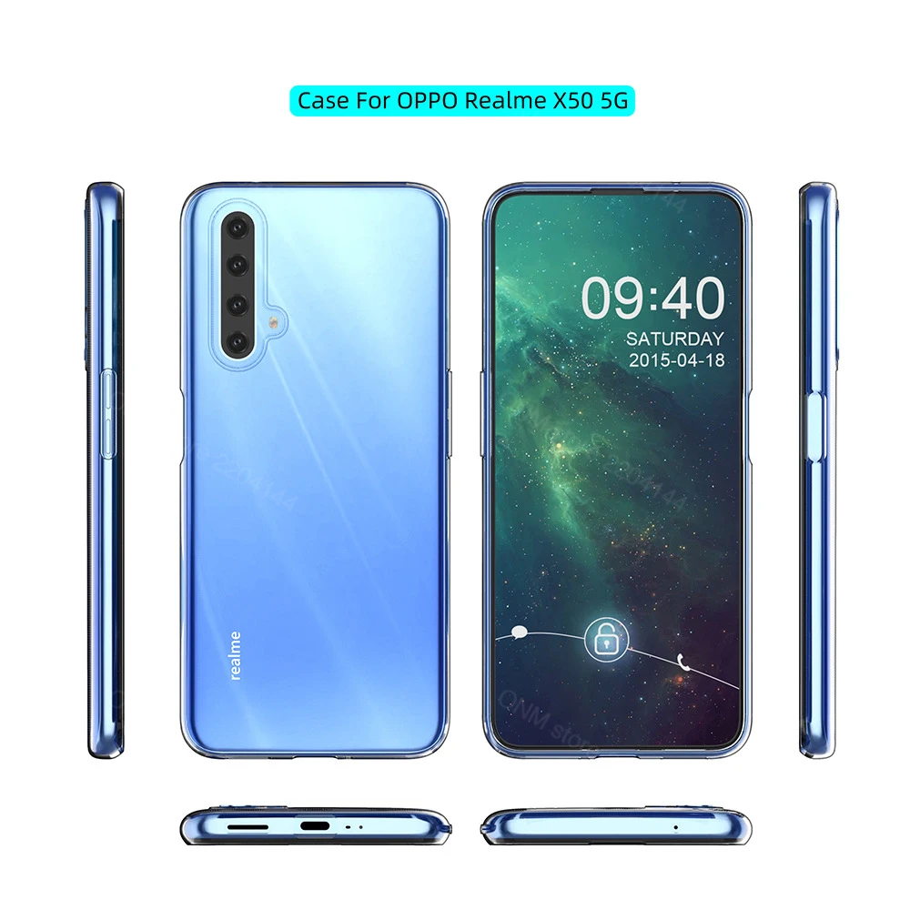 

Case For OPPO Realme X50 5G TPU Silicon Clear Fitted Bumper Soft Case for OPPO Realme X50 5G Transparent Back Cover Realme X50