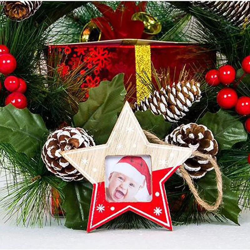 Творческий Новогодняя фоторамка подвесная Елочная игрушка декор украшения для