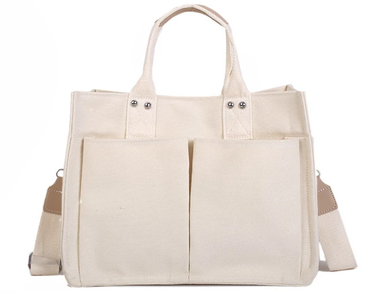 

Casual Canvas Large Capacity Tote Women Handbags Designer Wide Strap Shoulder Crossbody Bags Lady Shopper Bag Female Big Purses