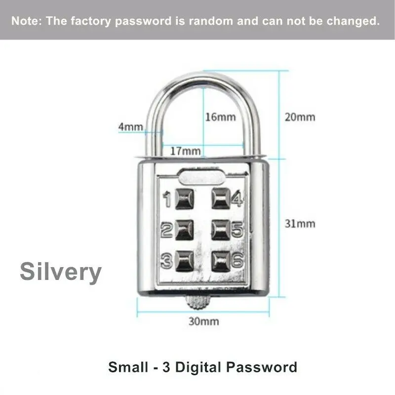 

Color Zinc Alloy Mechanical Password Padlock Combination Pad Lock