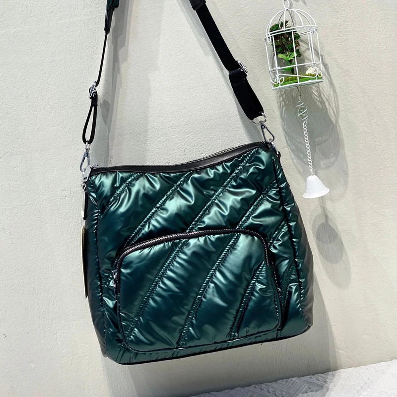 Casual Quilted Padded Crossbody Bag for Women Designer Nylon Shoulder Bag Luxury Nylon Down Cotton Messenger Bag Large Tote 2022