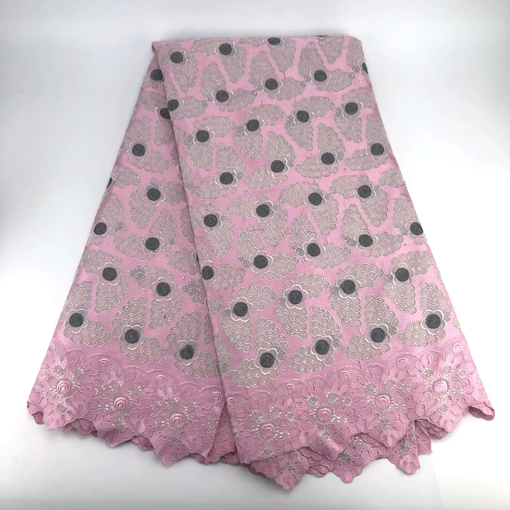 Африканская кружевная ткань 082 розовая Высококачественная Женская швейцарская