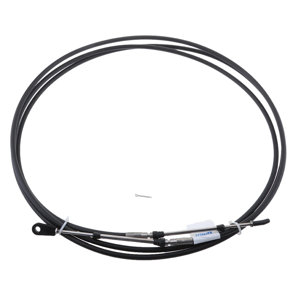 

2 Pieces Stainless Steel Throttle Cable Black for Marine Boat Motor Control Lever 11 FT (Black)