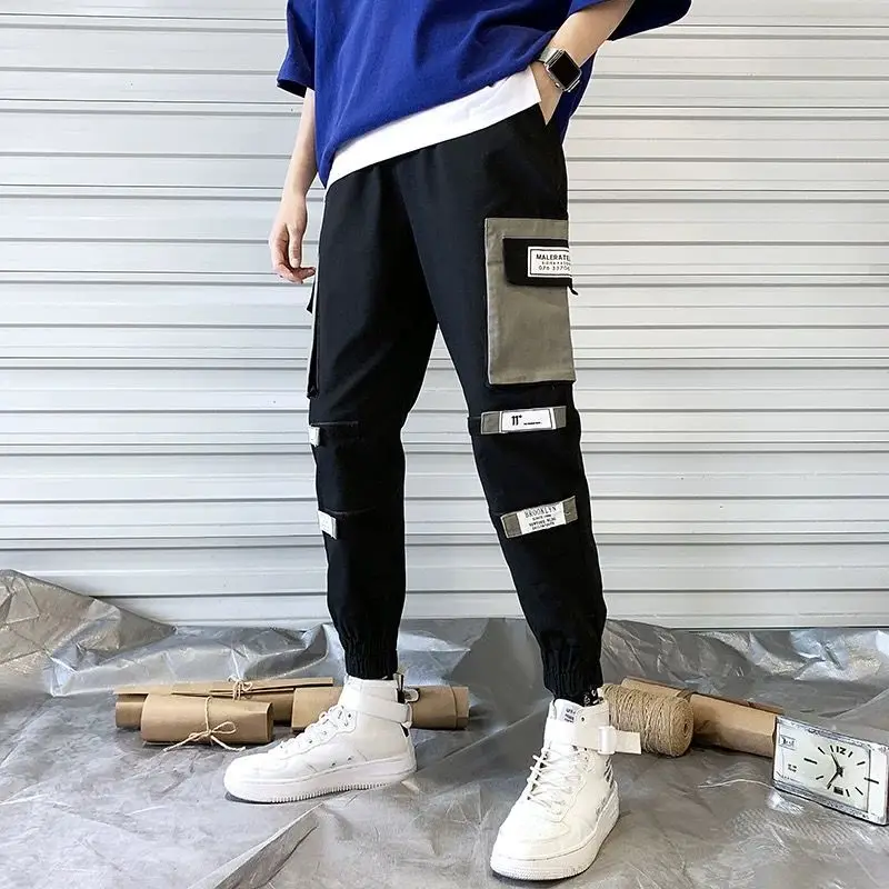 Man Jogger Camouflage Side Pockets Loose Style Men's Sweatpants Fashion 2019 High Street Casual Pants 20 Colors | Мужская одежда