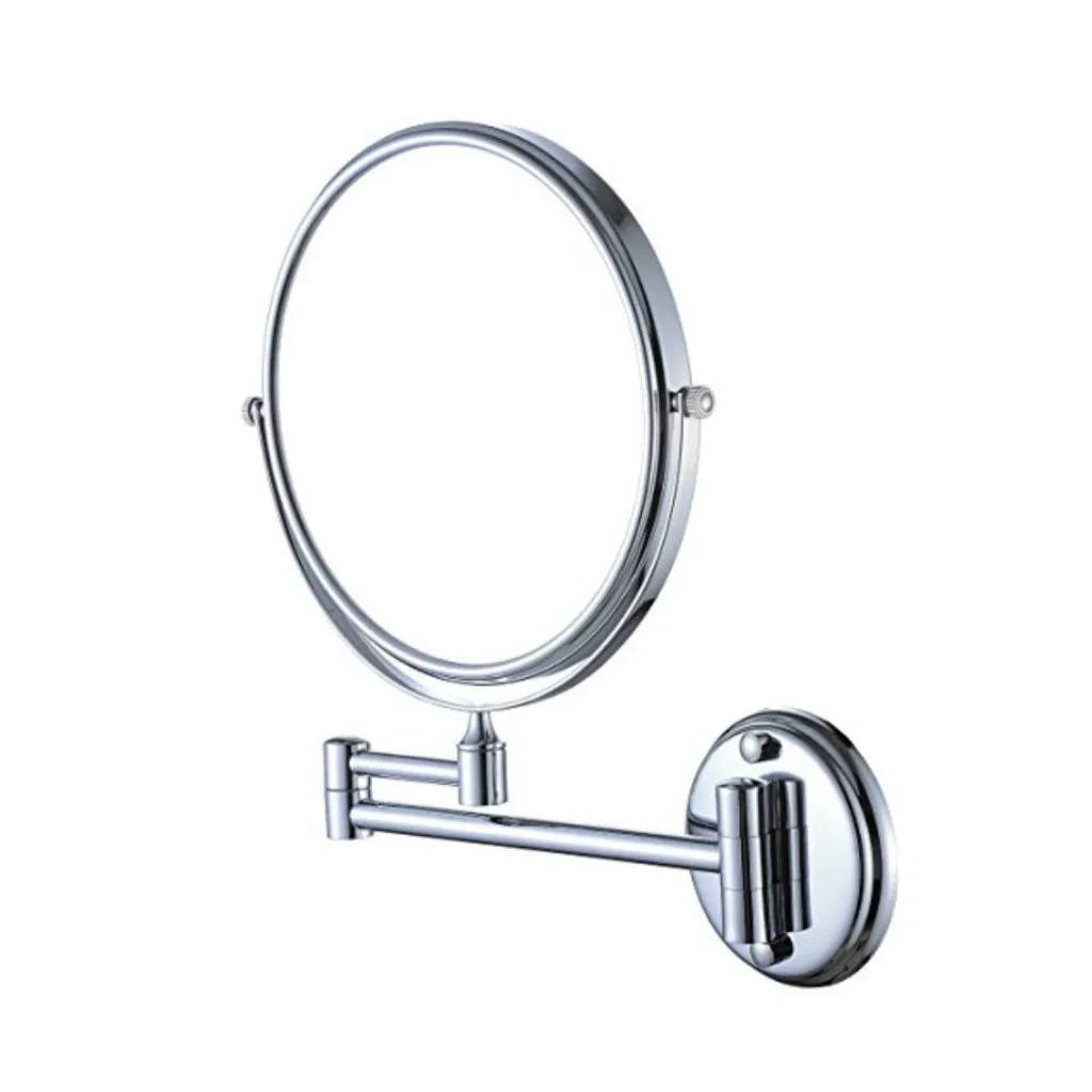

5x Magnification & True Image Dual Sided Wall Mount Makeup Mirror, 8 Inch Double-Sided Swivel Mirror, 11 Inch Extension