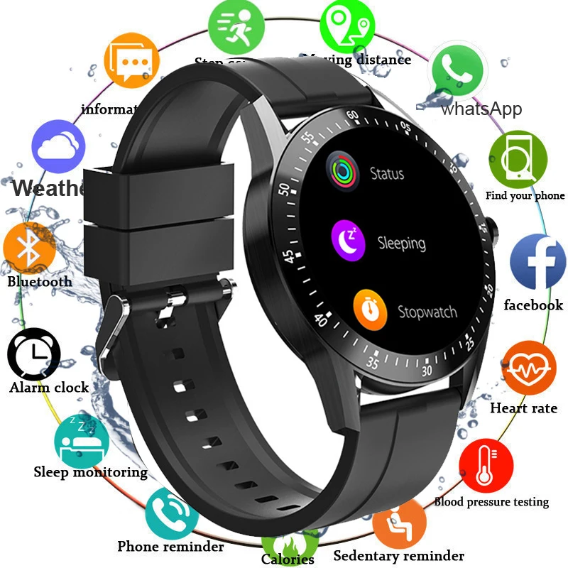 Мужские Смарт часы 2020 водонепроницаемые фитнес трекер кровяного давления умные
