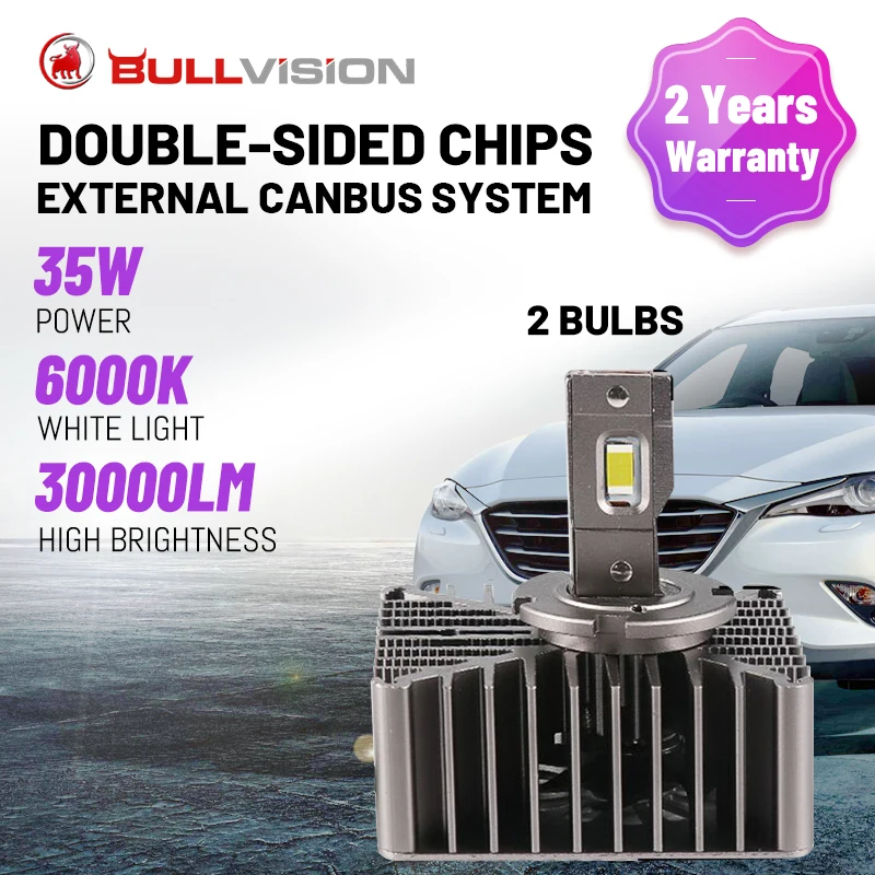 

Ксеноновая Автомобильная фасветильник Bullvision, ксеноновая, s 30000LM D1S D2S D3S D4S D5S D8S D2R D4R CSP