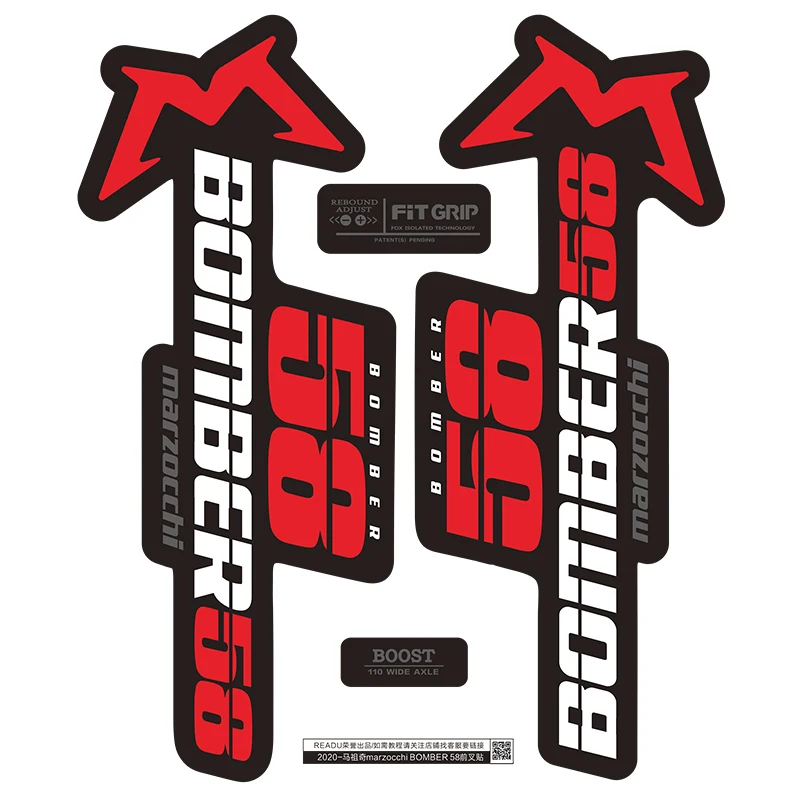 

READU bicycle stickers 2020 marzocchi BOMBER 58 fork sticker mountain bike decals