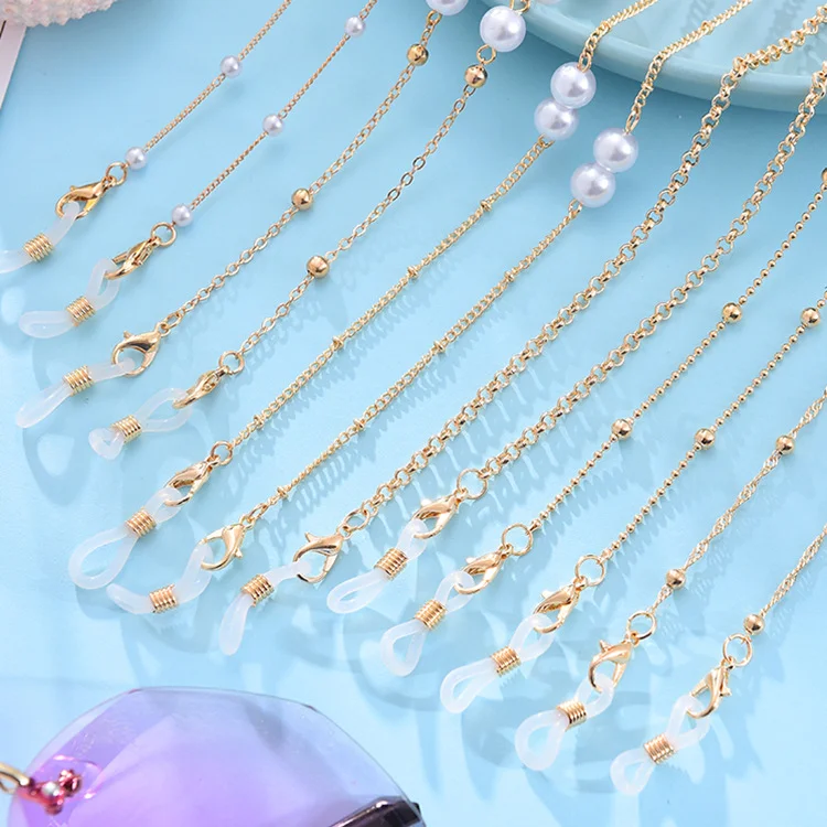 

1Pc Metal Mask Hanging Rope Necklace Face Mask Lanyard Mask Glasses Holder Traceless Ear Hanging Rope Two Hooks