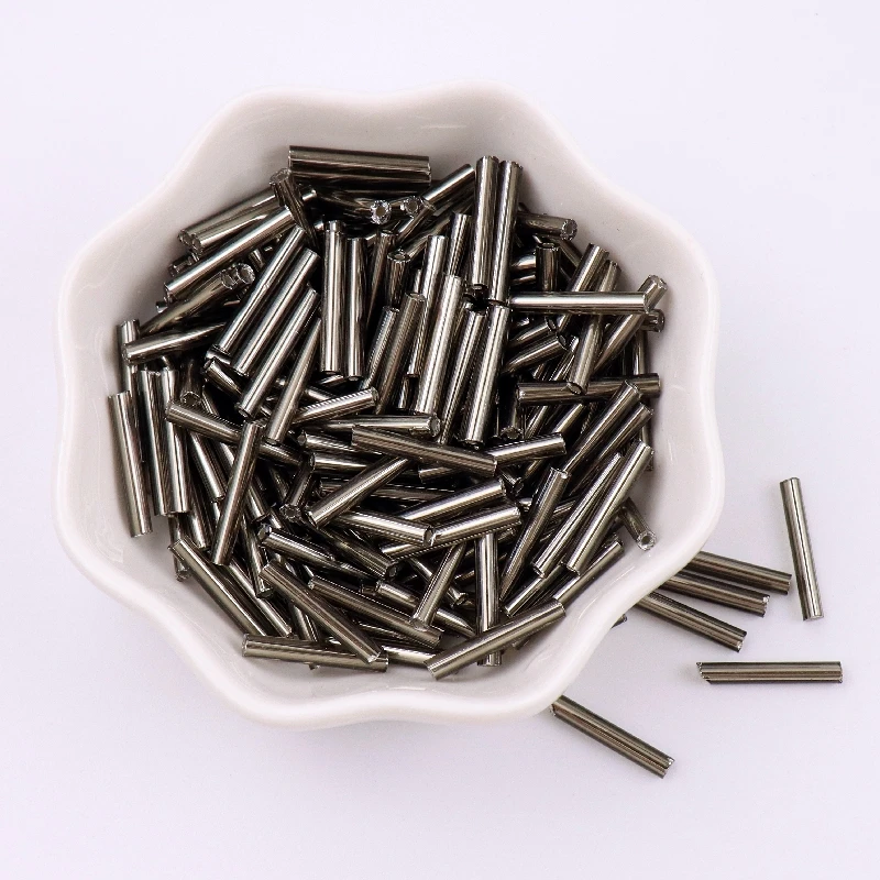 

1.5cm 8/0 Glass Long Tube Bugles Beads Golden Silver Gray Straight Glass Bugles For DIY Handcraft Jewelry Making Accessories