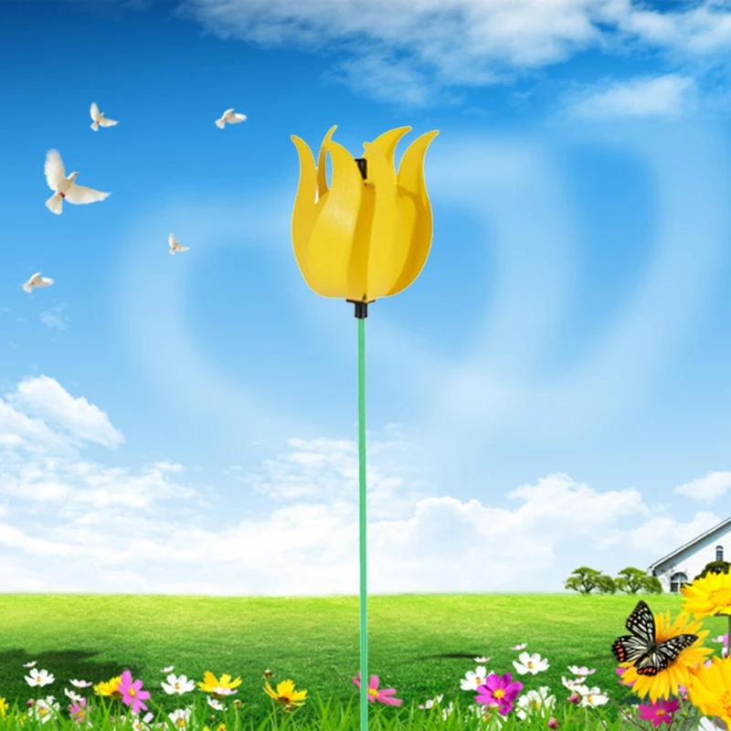 

5pcs 3D Colorful Flower Wind Spinners Lawn Pinwheels Windmill Party Pinwheel Wind Spinner for Garden Patio Kids Toys