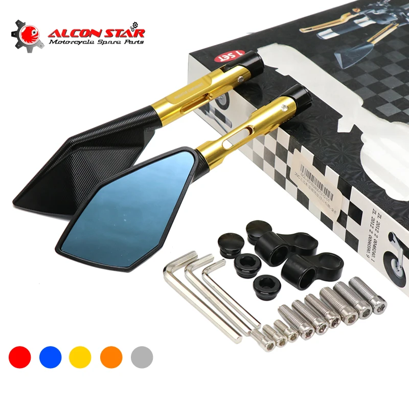

Alconstar- 5 Color Motorcycle Rearview Mirror Moto CNC Side Mirrors For YAMAHA YS 150 TMAX 530 FZ6N MT10 for Kawasaki Z750 Z800