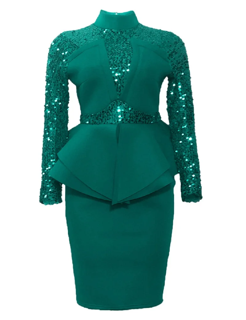 

Long Sleeve Plunge Neck Lace Flounce Ruched Bodycon casual Dress Women Evening Dresses