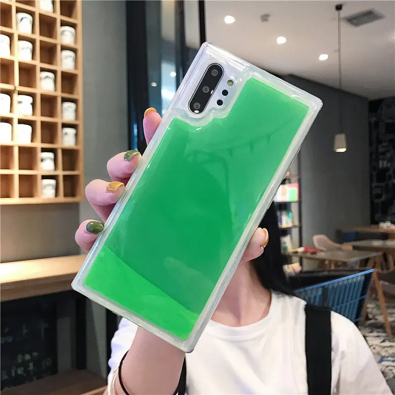 Светящиеся неоновые песком чехол для samsung galaxy Note 10 Plus 9 8 S10 Lite S8 S9 плюс силиконовый