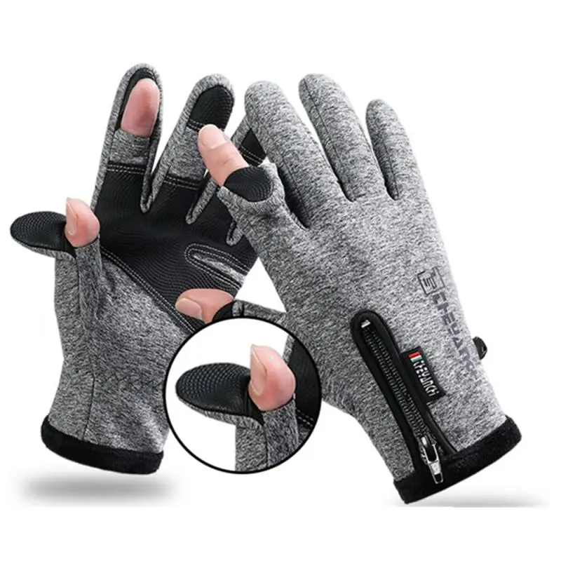 

Нескользящие дышащие рыболовные перчатки с двумя пальцами, перчатки для рыбалки и велоспорта, Перчатки для фитнеса, для ловли карпа, удобны...