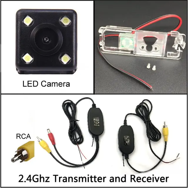 wireless n 4 LED Камера заднего вида с ночным видением для SEAT Altea/XL Stationwagon 2007~, Автомобильная камера заднего вида, HD CCD - Название цвета: wireless n 4 LED