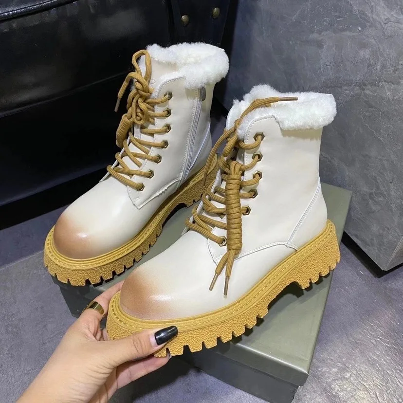 

Зимние ботинки, женские меховые стельки, осень/зима, ботинки мартинсы, пушистые ботильоны