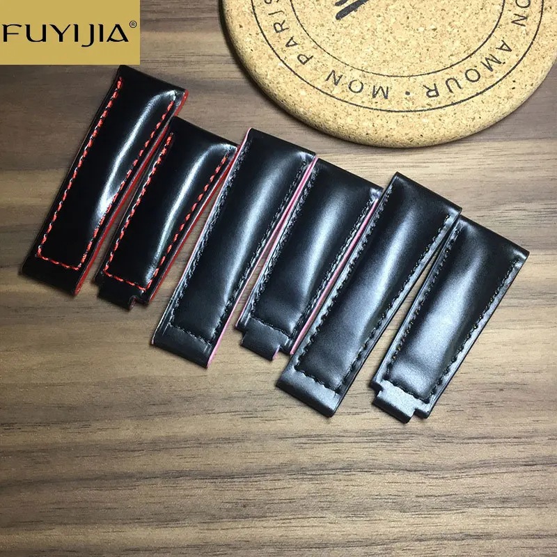 Pulseiras de Relógio para Mulheres dos Homens Cinta à Prova Cinto de Couro Nova Fuyijia Cordovan Personalizado Logtipo Dwaterproof Água Hip Marca Superior 20mm 22mm