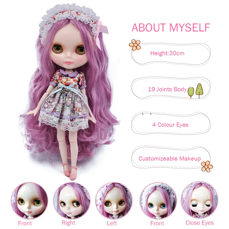 куклы блайз Нео-кукла NBL индивидуальные блестящие лицо кукла 1/6 BJD на шарнирах Ob24