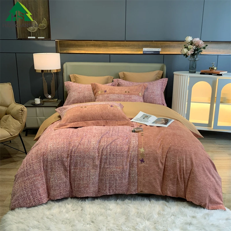 

Stripe Pure Cotton Sanding Bedding Sets Thickening Duvet Cover Pillowcase Bed Sheets Bed linen 3.8kg/4.1kg