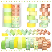 12 pcsset solid color washi tape gold silver foil masking tape cute decorative adhesive tape sticker scrapbook diary stationery