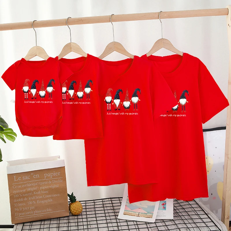Camisetas familiares de estilo callejero de Pap&aacute; Noel para Navidad, ropa para Madre y ni&ntilde;o, Top, pelele, aspecto familiar-3