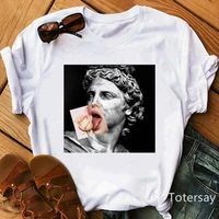 ladies michelangelo t shirt ulzzang hands female retro harajuk t shirt 90s aesthetic female graphic tshirt direct delivery