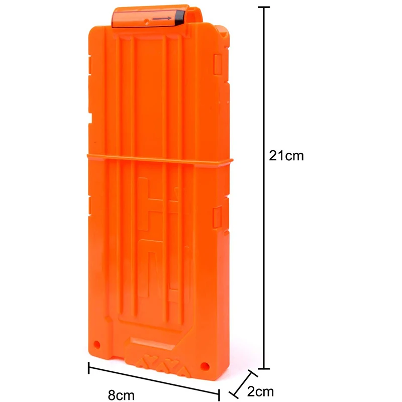 

12 Orange Reload Clip For Nerf Magazine Round Darts Replacement Toy Gun Soft Bullet Clip For Nerf Blaster Toy Gun Replacement