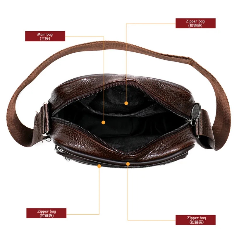 2020 Men's Crossbody Bags Genuine Leather Vintage High Quality Small Man Cross Body Bag New Casual Business Shoulder Male |