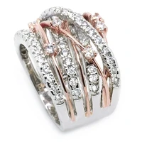 fashion cross alloy rhinestones zircon ring for women accessories female wedding engagement jewelry gift cute women ring