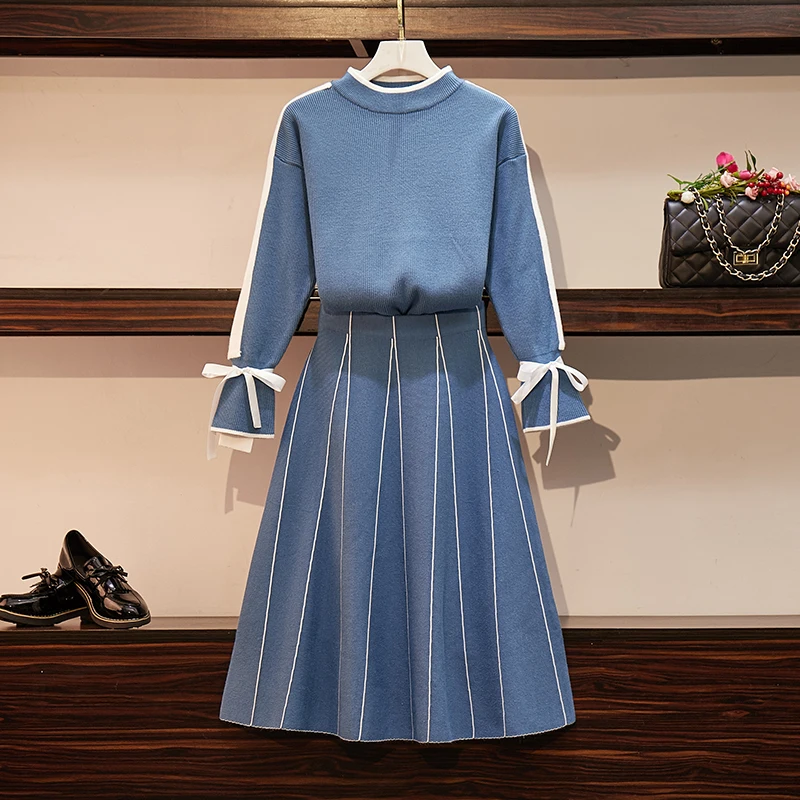 Женский трикотажный комплект HAMALIEL элегантный пуловер с расклешенным рукавом и