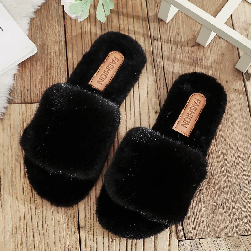 

2021 autumn and winter new slippers female candy color indoor and outdoor wear thick warm cotton slippers slipper women shoes