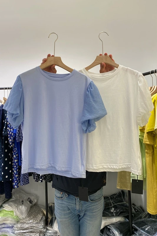 

VANOVICH Women T Shirts Wild Cotton Korean Style 2021 Summer New Fashion Ladies T Shirts Wild Solid Color Round Neck Tops Female