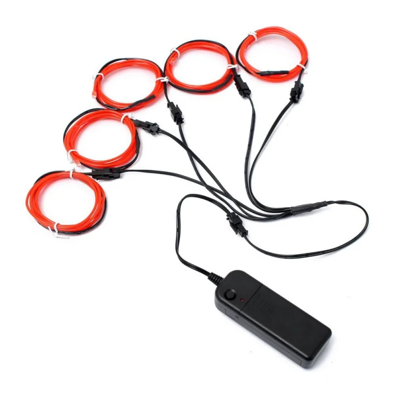 

5*1M Christmas Neon Light Party Home Decor LED Lamp Flexible EL Wire Rope Tube Waterproof LED Strips With Controller Cold Lights
