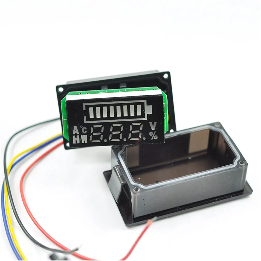 Waterproof Electricity and Voltage Dual Meter Tester Battery Power Digital Display Voltage Meter Electric Car Voltmeter