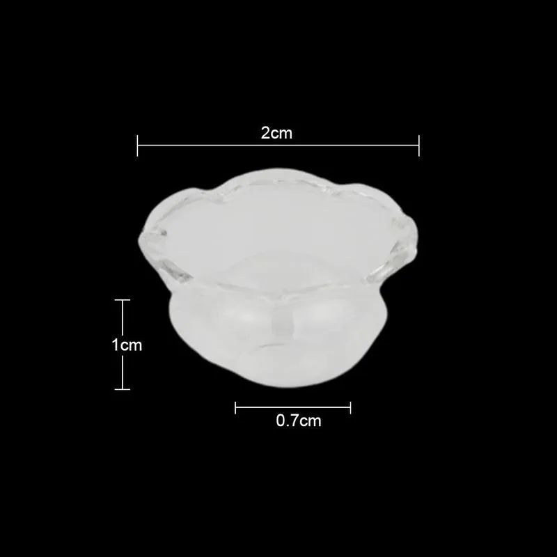 

1/12 Dollhouse Miniature Transparent Glass Bowl Kitchen Ornaments House Toy Simulation Accessories Doll Bowl Glass Model Fo I9O2