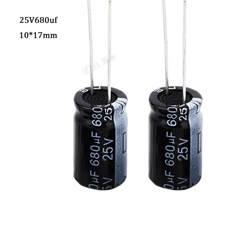 

20PCS 680UF 25V Electrolytic Capacitor 25V 680UF Size 10*17mm 25 V / 680 UF Aluminum Electrolytic Capacitor